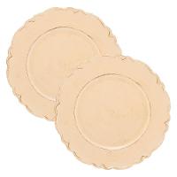 Jogo 2 Sousplat Redondo Patinado Plástico Moon Bege Lyor 33cm - 1