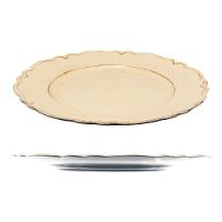 Jogo 2 Sousplat Redondo Patinado Plástico Moon Bege Lyor 33cm