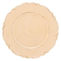 Jogo 2 Sousplat Redondo Patinado Plástico Moon Bege Lyor 33cm - 5