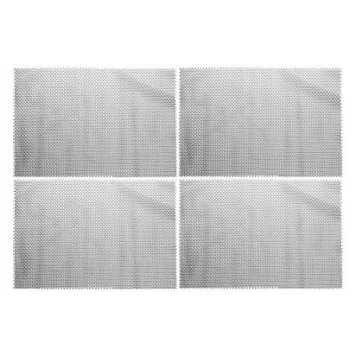 Jogo 4 Lugar Americano Retangular Mesa Pvc Antiderrapante Flex Cinza 45x30cm Lyor