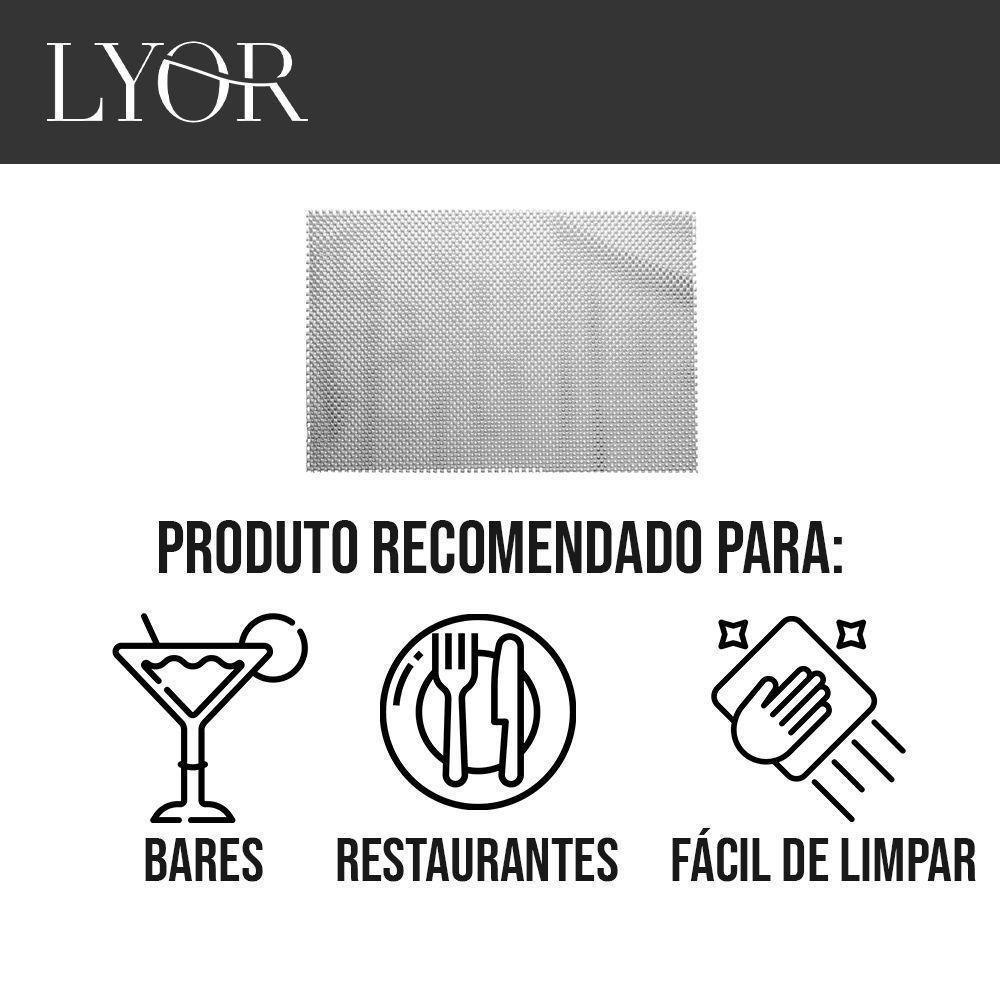 Jogo Americano Retangular Mesa Lugar Pvc Antiderrapante Flex Cinza 45x30cm Lyor 1un - 5