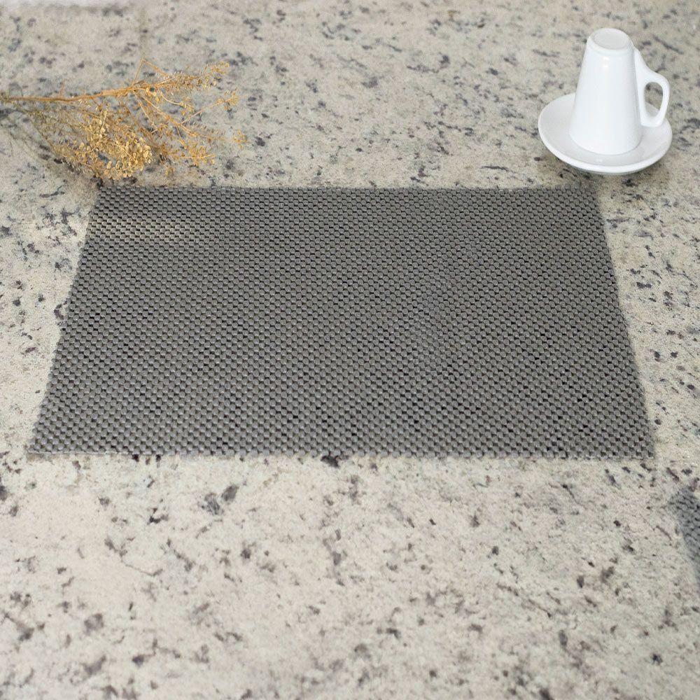 Jogo 8 Lugar Americano Retangular Mesa Pvc Antiderrapante Flex Cinza 45x30cm Lyor - 2