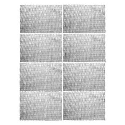 Jogo 8 Lugar Americano Retangular Mesa Pvc Antiderrapante Flex Cinza 45x30cm Lyor