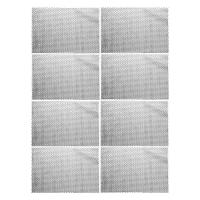 Jogo 8 Lugar Americano Retangular Mesa Pvc Antiderrapante Flex Cinza 45x30cm Lyor - 1