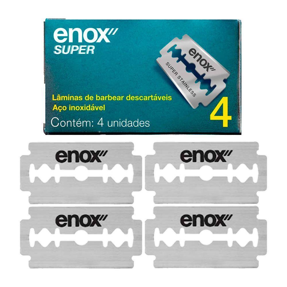 Lâminas De Barbear 4un Aço Inoxidável Para Barbeador Navalha Super Duplo Fio Enox - 2