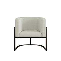 Kit 04 Poltronas Lua Sala Decorativa Base Ferro Preto Bouclê Bege - 3