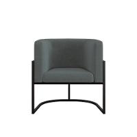 Kit 06 Poltronas Lua Sala Decorativa Base De Ferro Black Cinza - 3