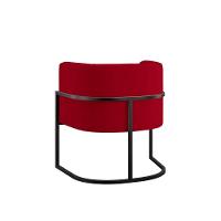 Kit 06 Poltronas Lua Sala Decorativa Base De Ferro Black Vermelho - 3
