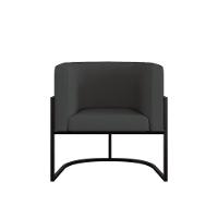 Kit 02 Poltronas Lua Sala Decorativa Base Ferro Gold Corino Cinza - 3