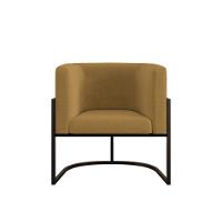 Kit 04 Poltronas Lua Sala Decorativa Base De Ferro Black Capuccino - 2