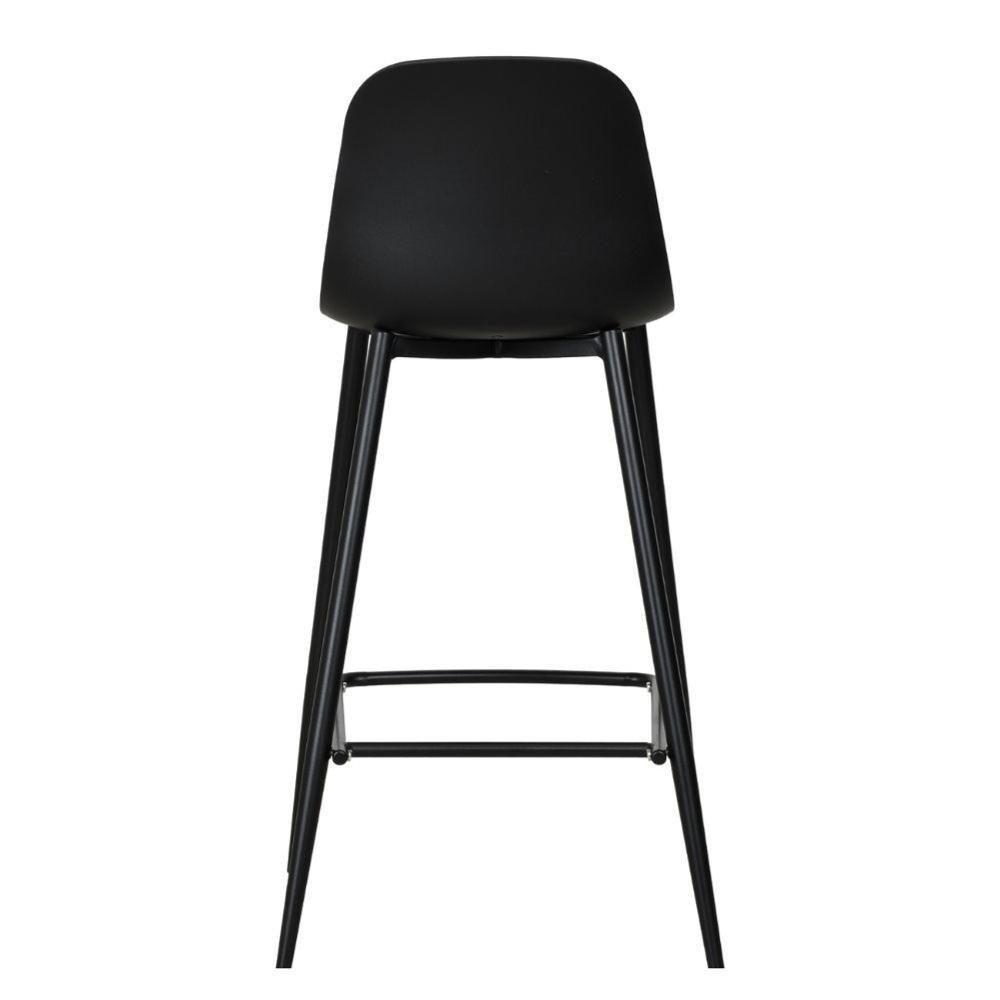 Kit 4 Banquetas Médias Miami Abi Fratini 91,50 Cm (altura) Polipropileno Preto Base Em Aço Pintado - 3