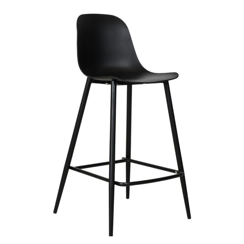 Kit 4 Banquetas Médias Miami Abi Fratini 91,50 Cm (altura) Polipropileno Preto Base Em Aço Pintado - 6