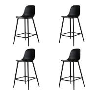 Kit 4 Banquetas Médias Miami Abi Fratini 91,50 Cm (altura) Polipropileno Preto Base Em Aço Pintado - 1