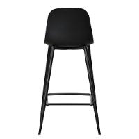 Kit 4 Banquetas Médias Miami Abi Fratini 91,50 Cm (altura) Polipropileno Preto Base Em Aço Pintado - 3