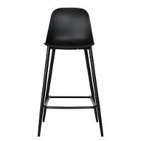 Kit 4 Banquetas Médias Miami Abi Fratini 91,50 Cm (altura) Polipropileno Preto Base Em Aço Pintado - 5