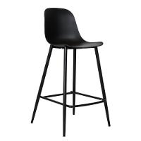 Kit 4 Banquetas Médias Miami Abi Fratini 91,50 Cm (altura) Polipropileno Preto Base Em Aço Pintado - 6