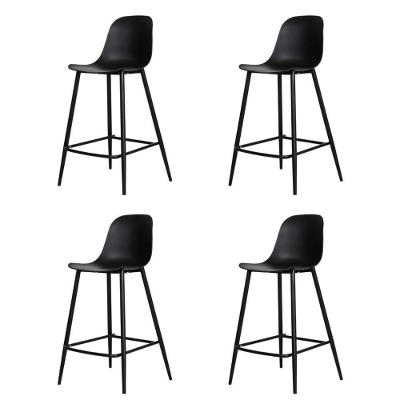 Kit 4 Banquetas Altas Miami Abi Fratini 101,50 Cm (altura) Polipropileno Preto Base Em Aço Pintado
