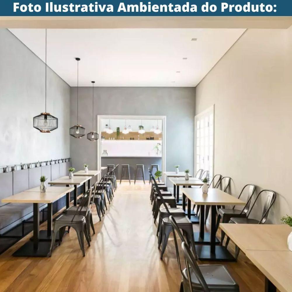 Base De Mesa De Jantar Quadrada Estocolmo Alpha Fratini 72 Cm (altura) Aço Preto Com Base Quadrada - 2