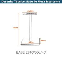 Base De Mesa De Jantar Quadrada Estocolmo Alpha Fratini 72 Cm (altura) Aço Preto Com Base Quadrada - 3