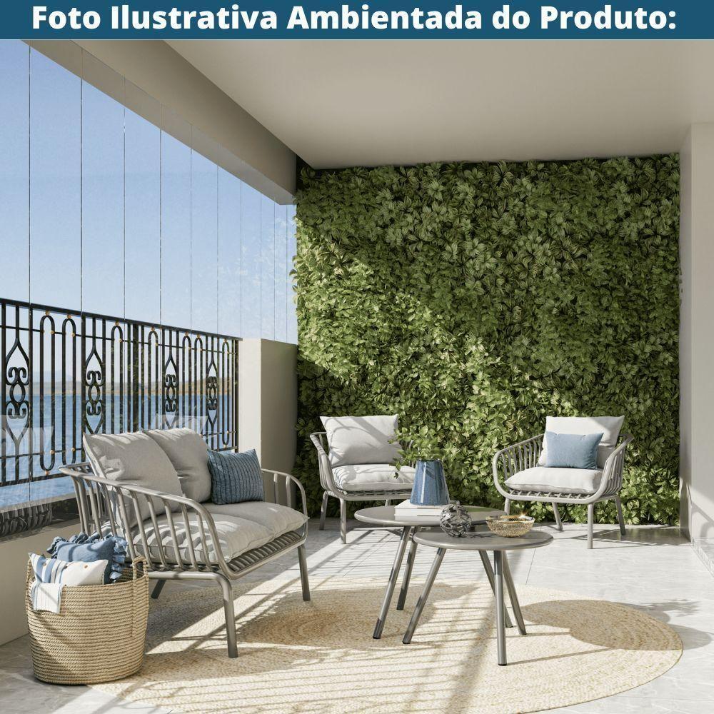 Mesa De Centro Redonda Noronha Fratini 50 Cm (largura) Em Aço Cinza área Externa - 2