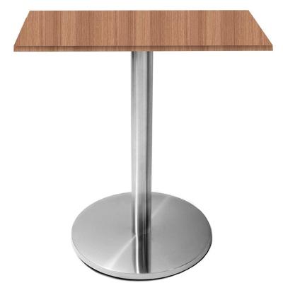 Mesa Beta Inox 75 Cm altura Disco Redondo Tampo Mdp Quadrado 70 Cm Largura X 2,50 Cm Altura Naturalle