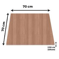 Mesa Beta Inox 75 Cm altura Disco Redondo Tampo Mdp Quadrado 70 Cm Largura X 2,50 Cm Altura Naturalle - 5