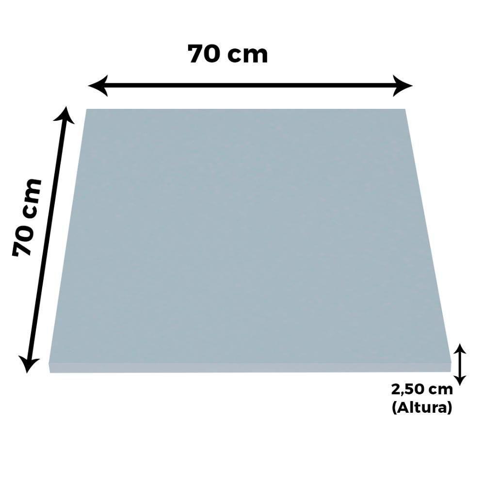 Mesa Beta Inox 75 Cm altura Disco Redondo Tampo Mdp Quadrado 70 Cm Largura X 2,50 Cm Altura Cinza - 5