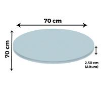 Mesa Beta Inox 75 Cm altura Disco Redondo Tampo Mdp Redondo 70 Cm Largura X 2,50 Cm Altura Cinza