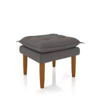 Poltrona Decorativa Amamentação Reforçada E Puff Luly Suede cinza - 3