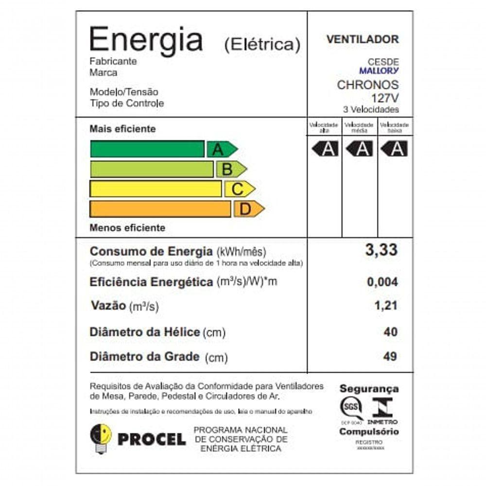Ventilador De Coluna Mallory Chronos 40 Cm Preto E Dourado 127V - 2