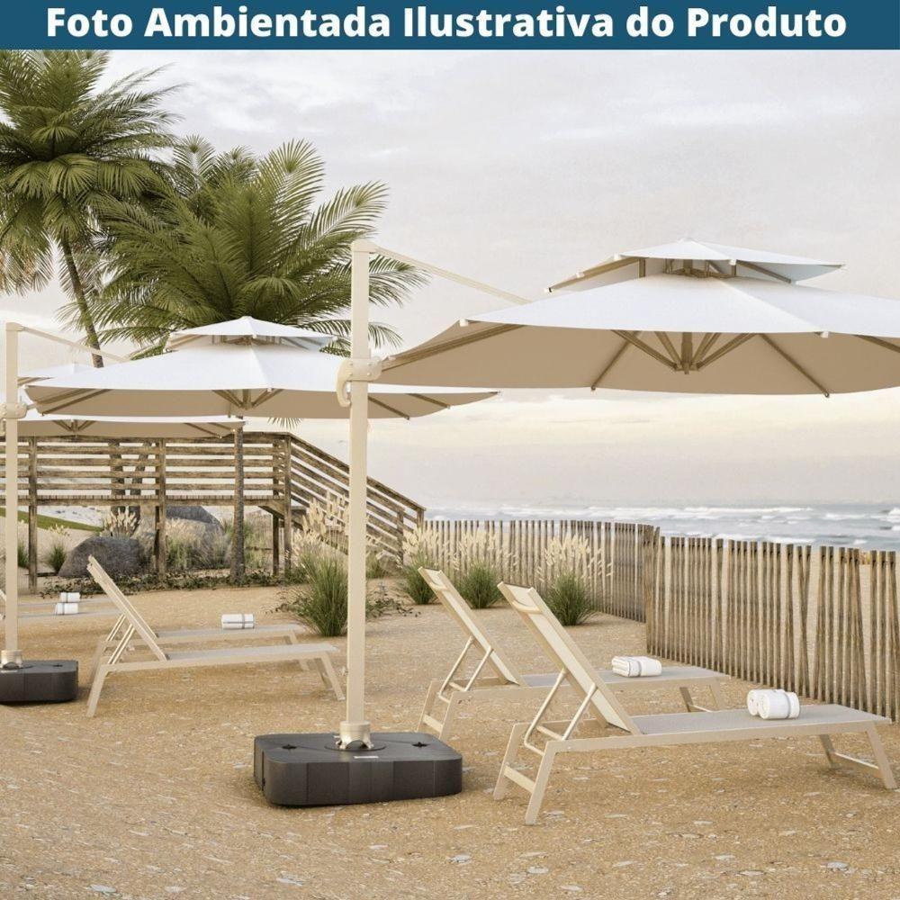 Ombrelone Lateral Trancoso Tulum Fratini 300 Cm (largura) Sem Base Em Alumínio Fendi Capa Poliéster - 3