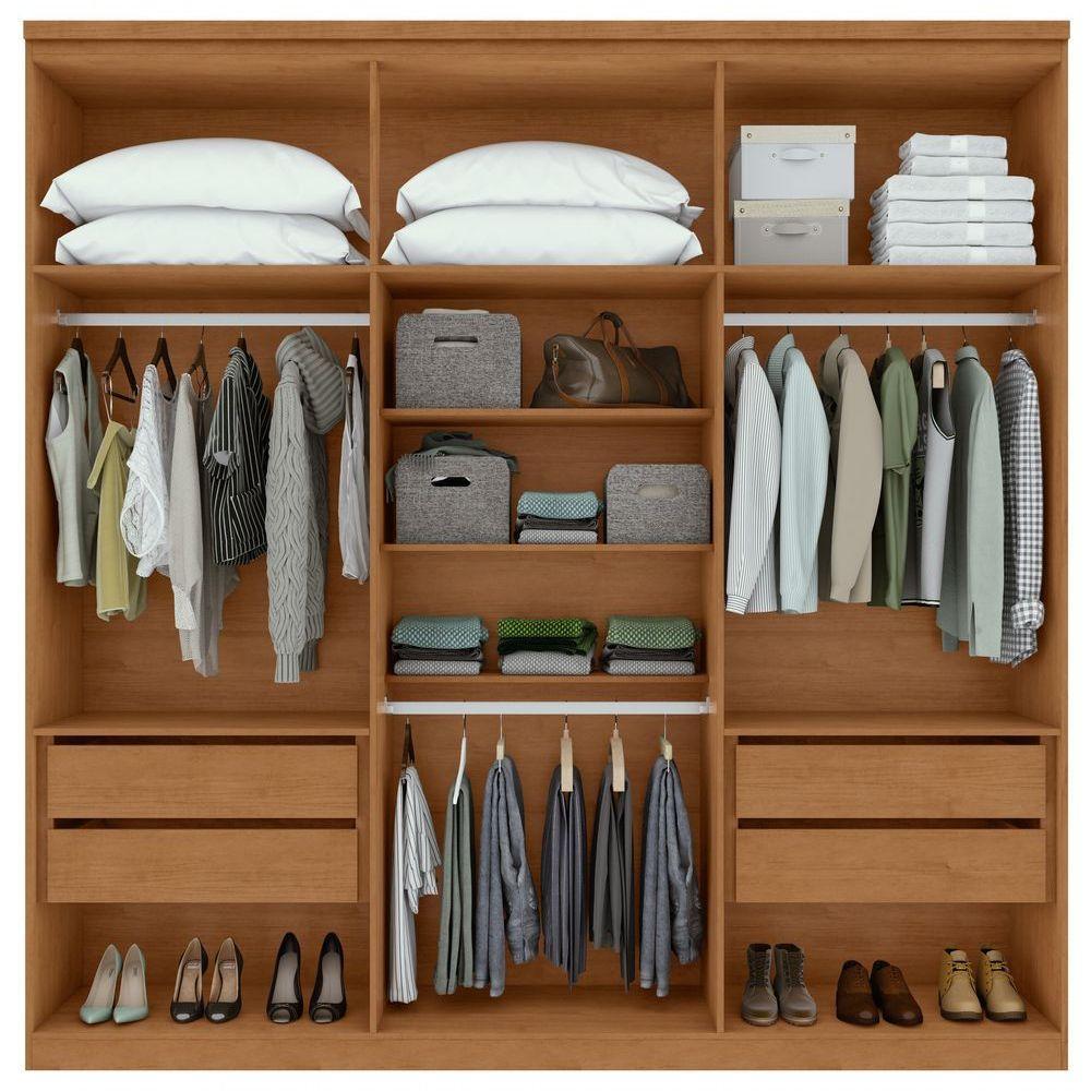 Guarda-roupas Casal Alonzo 6 Portas 4 Gavetas Sem Espelho 100% Mdf Com Pés - Lopas - 3