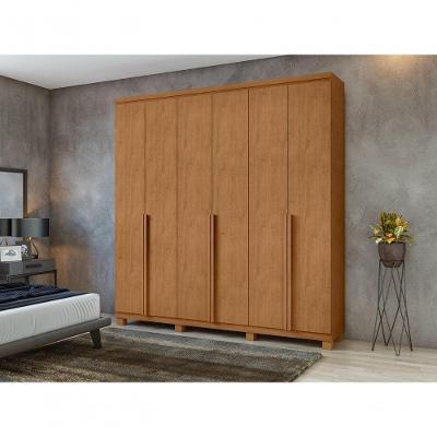 Guarda Roupa Casal Alonzo 6 Portas de Bater 4 Gavetas 100% MDF com Pés