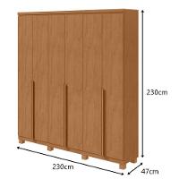 Guarda-roupas Casal Alonzo 6 Portas 4 Gavetas Sem Espelho 100% Mdf Com Pés - Lopas