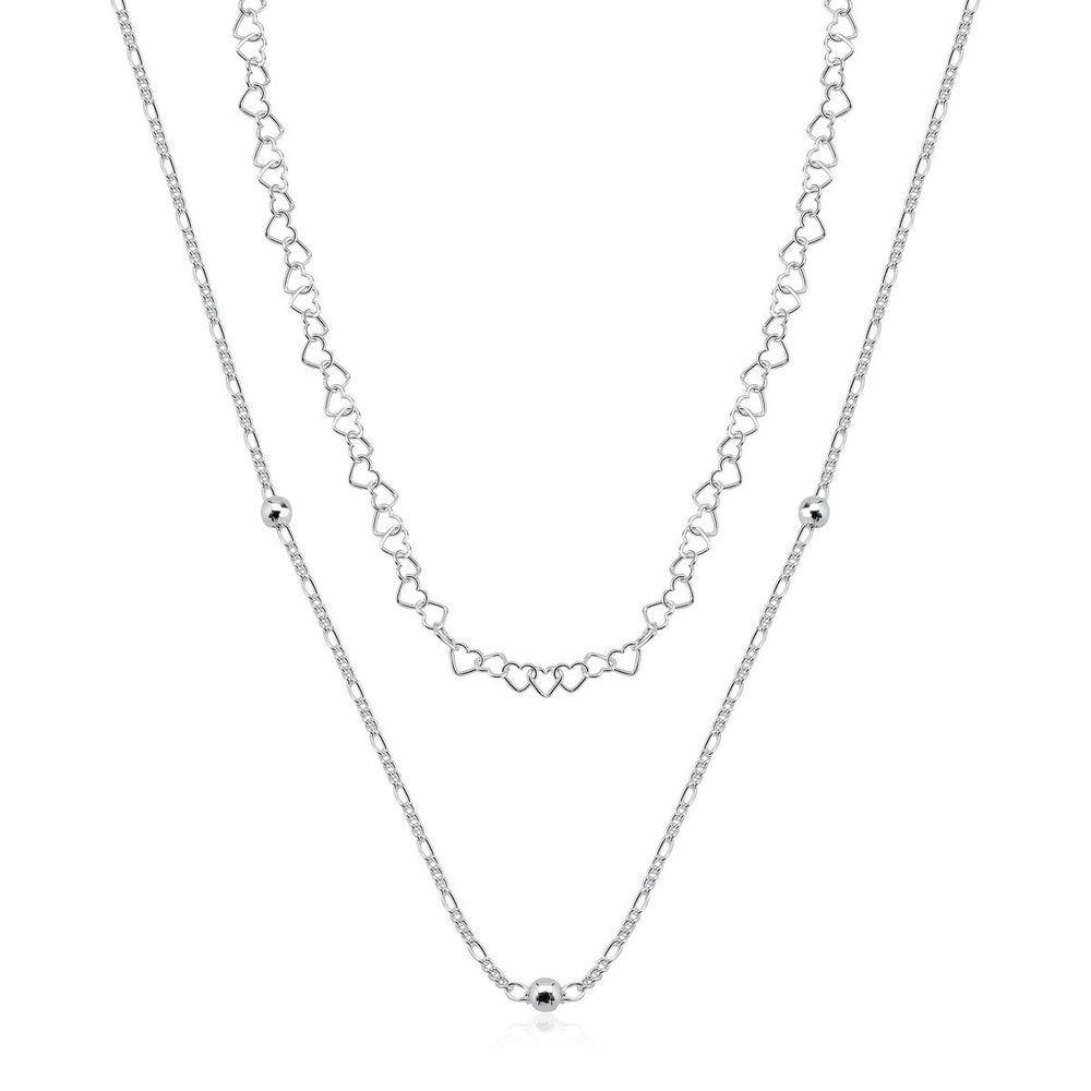 Colar Choker Duplo Bolas 3mm Prata 925 - 1