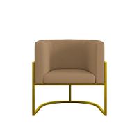 Kit 6 Cadeiras Poltrona Lua Veludo Gold Balaqui Capuccino