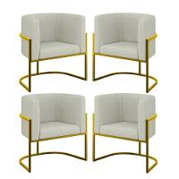 Kit 4 Cadeiras Poltrona Lua Boucle Gold Balaqui Bege - 1