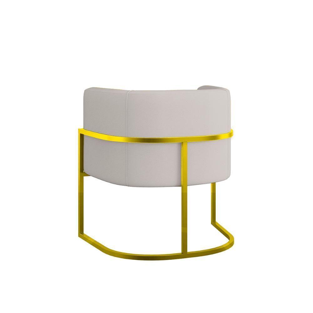 Kit 6 Cadeiras Poltrona Lua Corino Gold Balaqui Bege - 2
