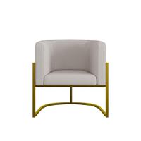 Kit 6 Cadeiras Poltrona Lua Corino Gold Balaqui Bege