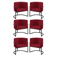 Kit 06 Cadeiras Poltrona Lua Preto Balaqui Marsala - 1