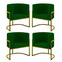 Kit 04 Cadeiras Poltrona Lua Gold Balaqui Verde - 1