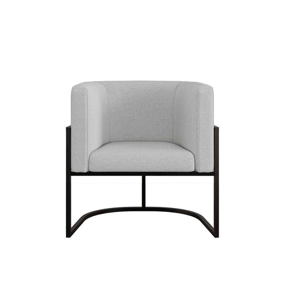 Kit Sofá 2 Lugares + 2 Poltronas Bouclê Preto Cinza - 7