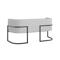 Kit Sofá 2 Lugares + 2 Poltronas Bouclê Preto Cinza - 5