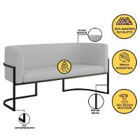 Kit Sofá 2 Lugares + 2 Poltronas Bouclê Preto Cinza - 8