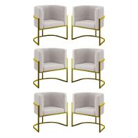 Kit 06 Cadeiras Poltrona Lua Gold Balaqui Bege - 1