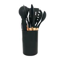 Kit 12 Peças Jogo De Cozinha De Silicone Resistente A Altas Temperaturas Utensílios - Preto - 3