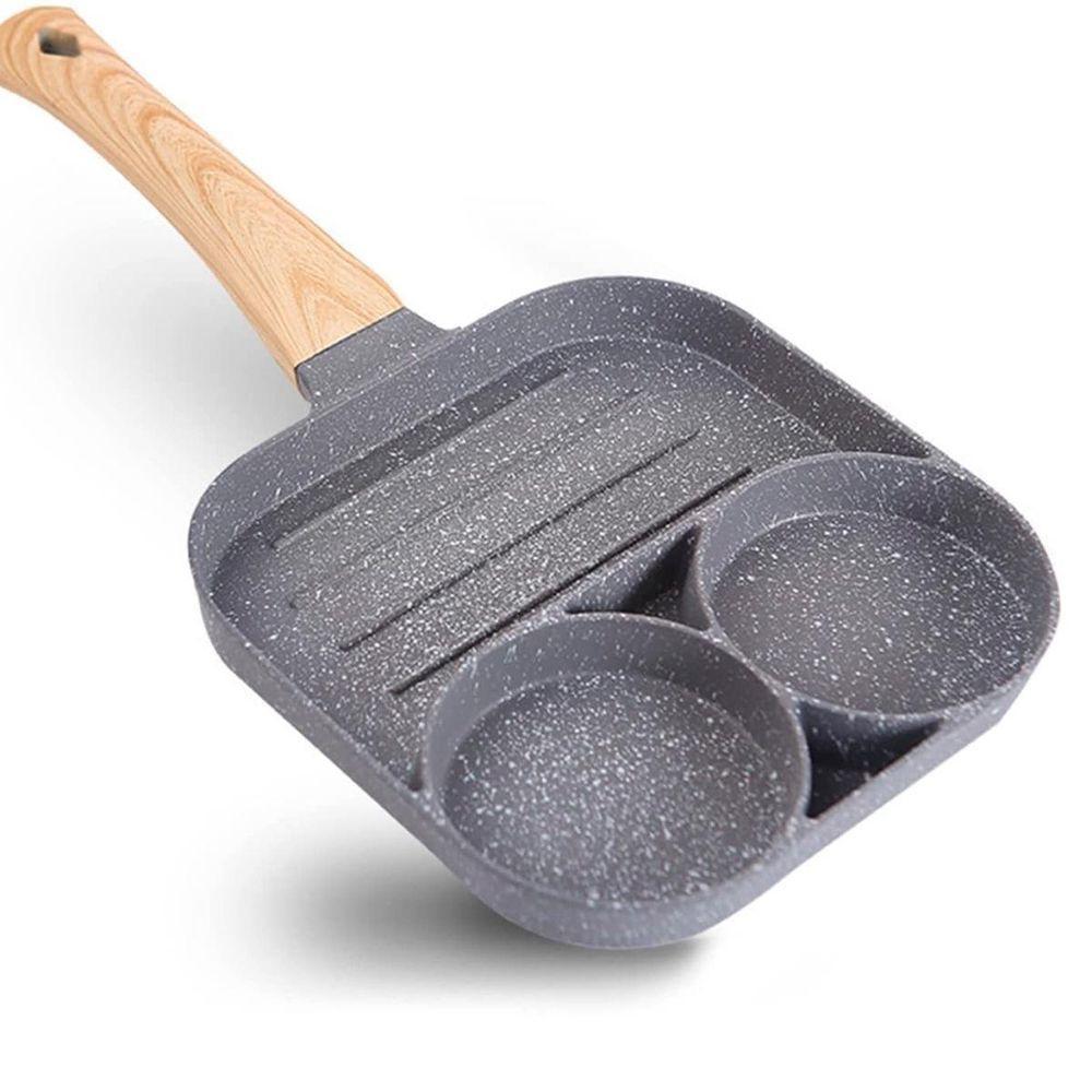Frigideira Antiaderente 3 Partes Para Ovos Carnes Hambúrguer - 4