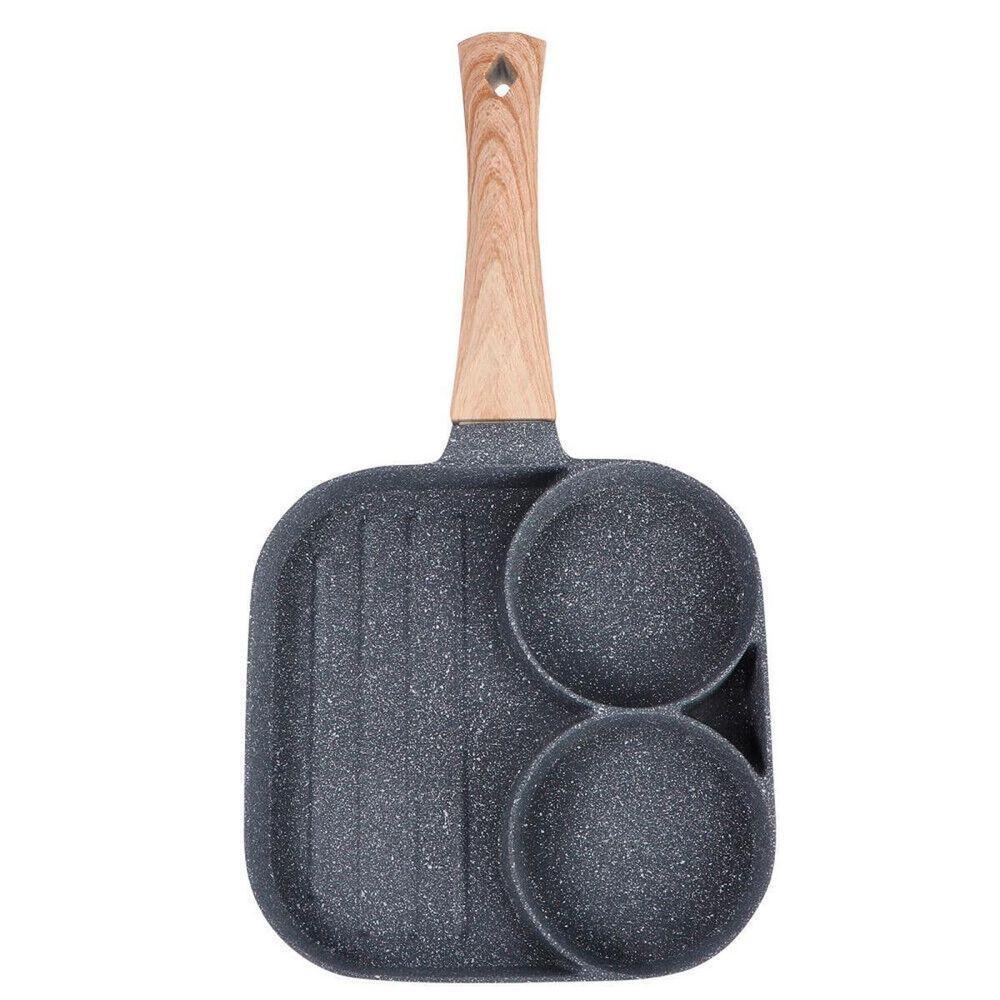 Frigideira Antiaderente 3 Partes Para Ovos Carnes Hambúrguer - 3