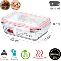 Pote Vidro Hermética Marmita Tampa Silicone 1040ml Grande - 3