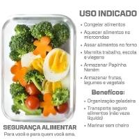 Pote Vidro Hermética Marmita Tampa Silicone 1040ml Grande - 6